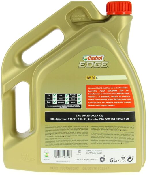 Castrol 468567 Edge 5W-30 LL, Huile Moteur, 5 + 1L – Image 6