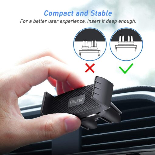 Blukar Support Téléphone Voiture, Support à Grille d'aération Support Ventilation Rotation 360° avec 2 Clips pour Smartphon – Image 7