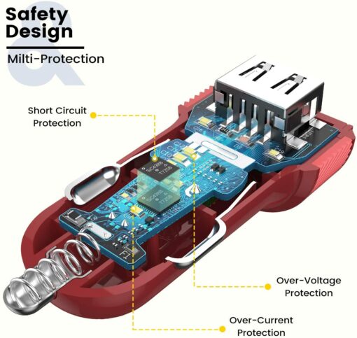 RAMPOW Chargeur Allume Cigare USB, Chargeur Voiture 24W, Allume Cigare USB 2 Ports 4.8A pour iPhone 13/12/11/X/XS/8/7/6, Samsung – Image 3