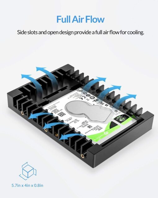 ORICO 2,5'' à 3,5'' Adaptateur de Montage pour Disque Dur SATA HHD/SSD supporto 2,5 Pouces 7/9,5/12,5 mm, Noir(1125SS) – Image 5