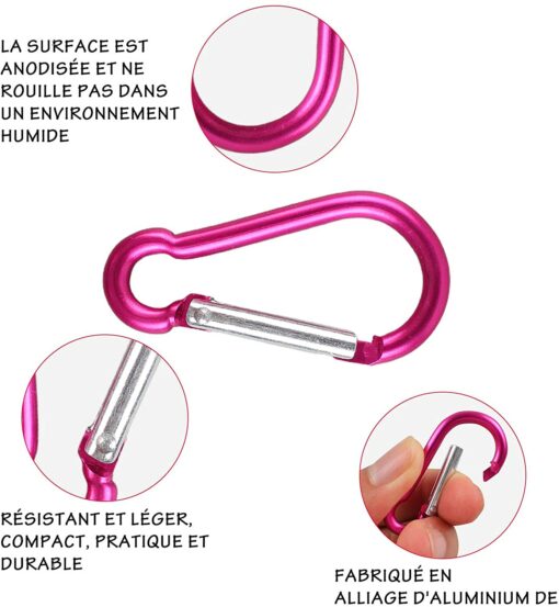 OMUKY D-Anneau Mousqueton Boucle Multifonctionnel De Plein Air des Sports Mousqueton Clip Carabiner Aluminium – Image 7