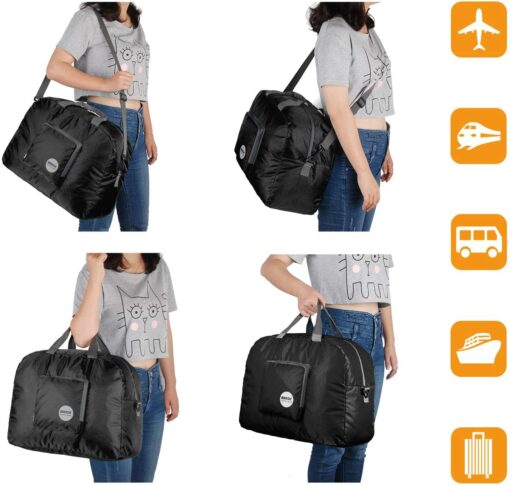 WANDF Foldable Travel Duffel Bag Sac de Voyage Pliable Sac de Sport Gym Résistant à l'eau Nylon – Image 86