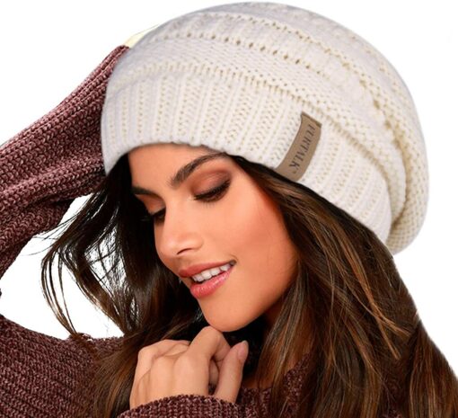 FURTALK Bonnet d'hiver Chaud pour Femme avec Doublure Douce