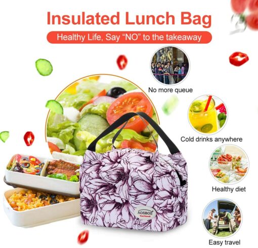 Aosbos Sac Repas Isotherme pour Déjeuner Lunch Bag Portable 8,5L – Image 32