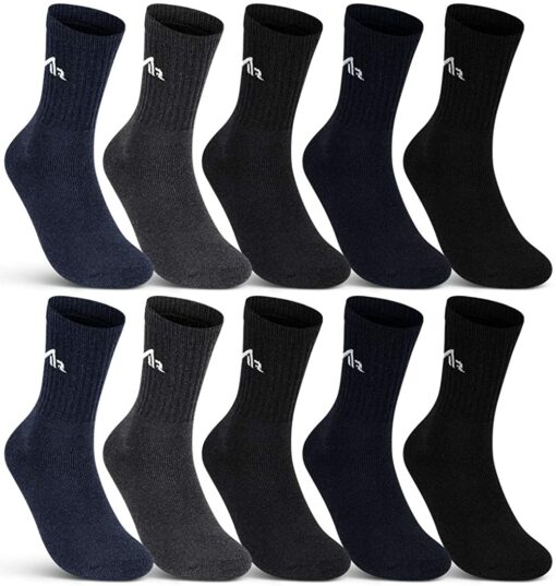 sockenkauf24 i1R Lot de 10 paires de chaussettes de sport en coton noir ou blanc – Image 9