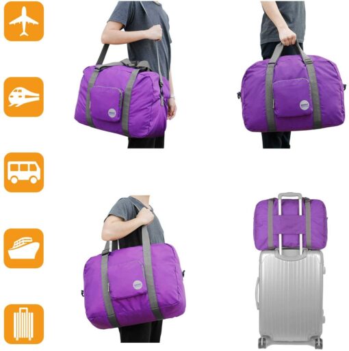 WANDF Foldable Travel Duffel Bag Sac de Voyage Pliable Sac de Sport Gym Résistant à l'eau Nylon – Image 34