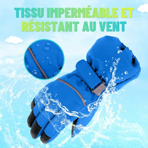 Gants Hiver Enfant Gant Ski pour Garçons Gants Chauds pour Filles avec Doublure en Polaire Mitaines Ski de Protection Imperméa – Image 8