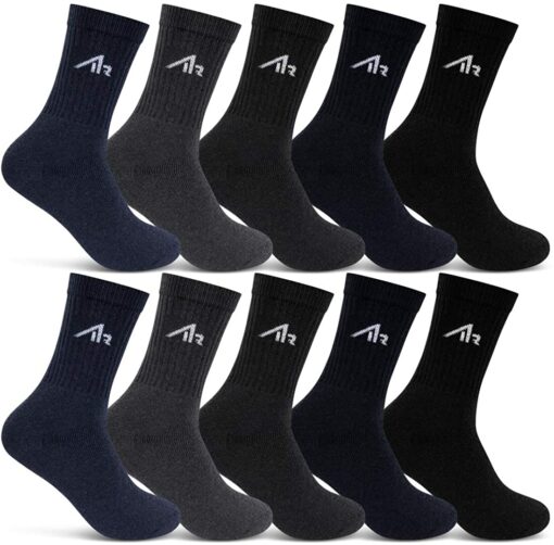 sockenkauf24 i1R Lot de 10 paires de chaussettes de sport en coton noir ou blanc – Image 7