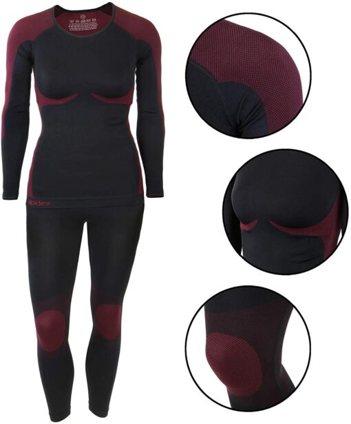 ALPIDEX Femme sous-vêtements Thermique Femme Fonctionnels pour Femmes sous-vêtements de Ski : Respirants, réchauffants et à – Image 2