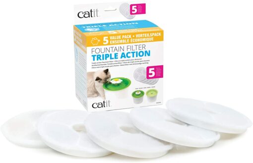 Catit Pack de 5 Filtres à Triple Action pour abreuvoir pour chat