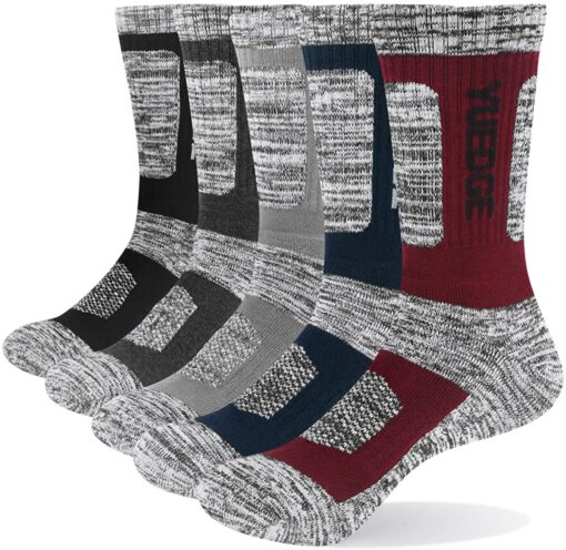 YUEDGE 5 Paires Hommes Chaussettes de Sport épais Mèche Chaussettes de Travail en Coton – Image 18