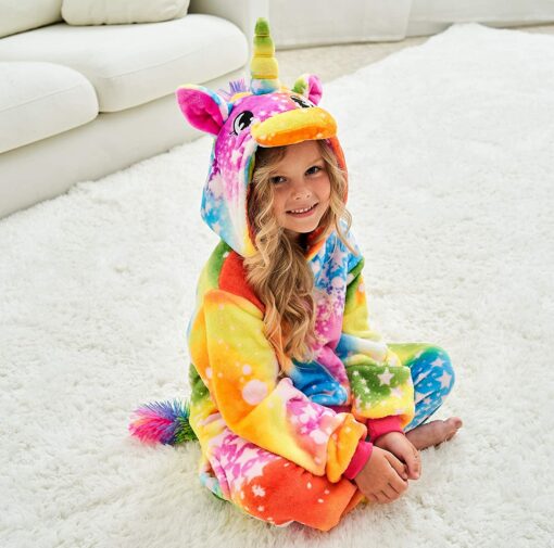 Filles Doux Licorne Grenouillères Pyjama Licorne Vêtements de Nuit pour Enfants – Image 34