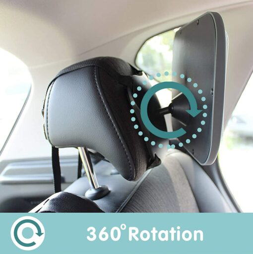 Onco Miroir Voiture Bébé – 100 % Incassable pour Siège Arrière – Conduite Sécurisée en Surveillant Votre Enfant – E – Image 6