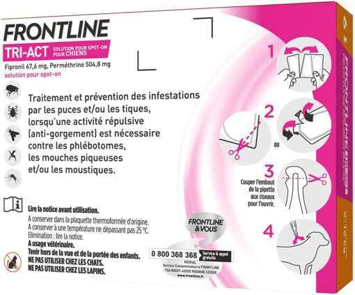 FRONTLINE TRI-ACT Chien - Anti-puces et anti-tiques pour chien - 2-5kg - 3 pipettes – Image 20