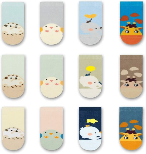 MC.TAM Chaussettes Colorées Garçon Basses Hautes Lot de 12 90% Coton – Image 38