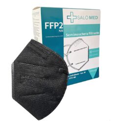 SALO MED - 20 Masque FFP2 Noir - Masque FFP2 jetable CE Certifié, emballage individuel, 5 épaisseurs de filtration, Filtration des particules (EFP)> = 95% - Lot de 20 pièces