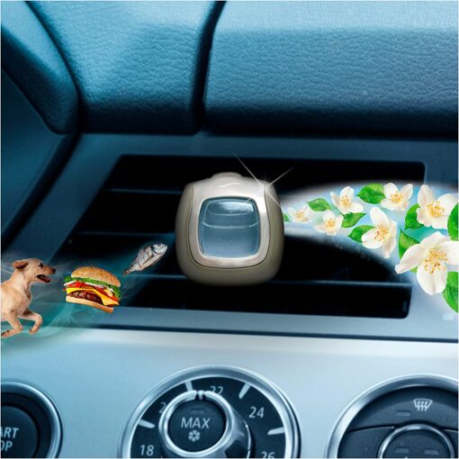 Febreze Kit Diffuseur Voiture Jetable, 6 unites ( 6 x 20g ), Élimine les odeurs, Pureté de Coton – Image 2