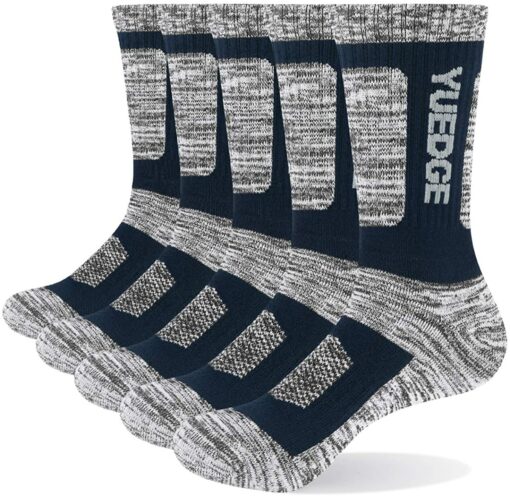 YUEDGE 5 Paires Hommes Chaussettes de Sport épais Mèche Chaussettes de Travail en Coton