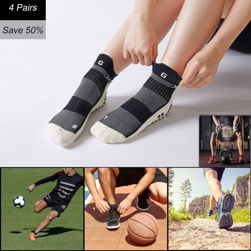 Gogogoal Chaussette de sport antidérapante pour hommes femmes, epaisse respirant athlétisme Chaussettes pour football basketba – Image 21