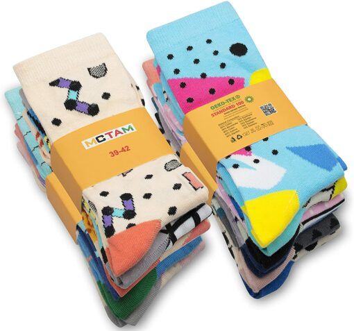 MC.TAM Chaussettes Colorées Garçon Basses Hautes Lot de 12 90% Coton – Image 12