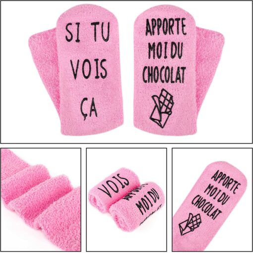 Merclix Chaussette Femme Fantaisie Rigolotes Humour Personnalisé Chaudes Cadeau Chocolat Cadeau Anniversaire Femme Maman Rigolo – Image 6