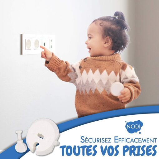 10 Bloque Porte Invisible + 2 clés + BONUS - NODI - HAUTE QUALITÉ - Sécurité placard et tiroir - bébé et enfant - Solution – Image 5