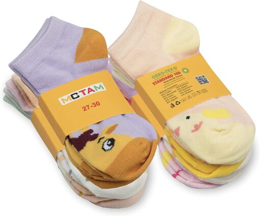 MC.TAM Chaussettes Colorées Garçon Basses Hautes Lot de 12 90% Coton – Image 36