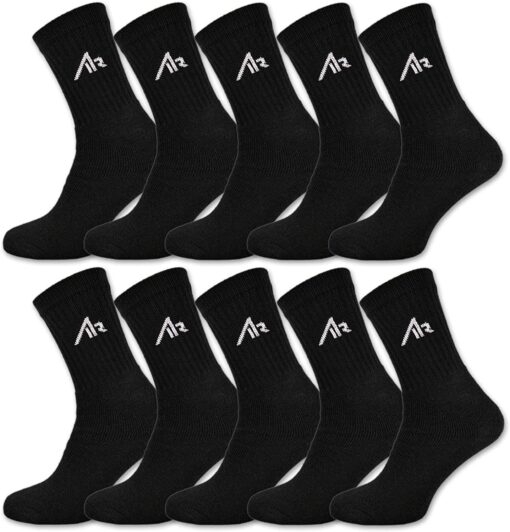 sockenkauf24 i1R Lot de 10 paires de chaussettes de sport en coton noir ou blanc – Image 12