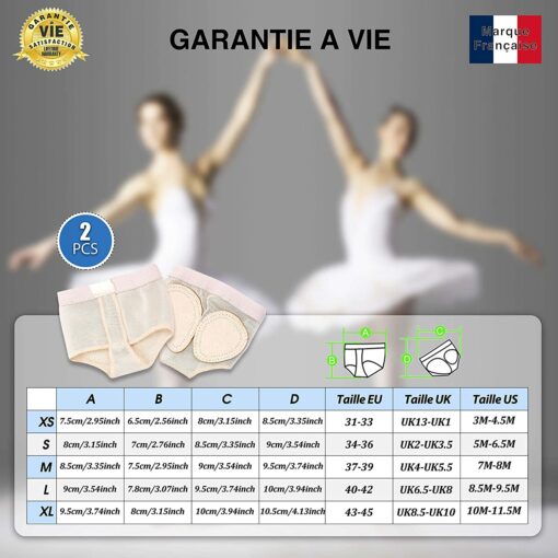 CZ Store®-✮Marque Française✮-Pedilles Danse|5 Tailles: Enfants ET Adultes|✮Garantie A Vie✮-Coussinet Pied antidérapan – Image 2