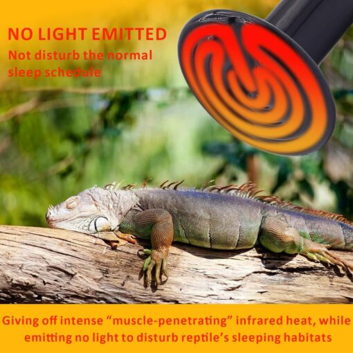 AIICIOO Céramique Lampe Chauffante Reptiles Durable Aucune Lumière Infrarouges Lampe Chauffante pour Animal Lézard/Poussin/Se – Image 6