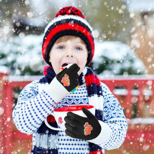 QKURT 6 Paires de Gants Magiques pour Enfants de 5 à 13 Ans, Gants d'hiver Noirs à Doigts complets, Gants Extensibles Magiques – Image 7