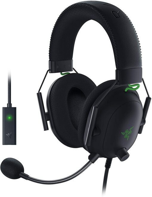 Razer BlackShark V2 - Casque à Carte Son USB, Casque de Jeu Esports, câble de contrôleur 50 mm, réduction du Bruit, pour PC,