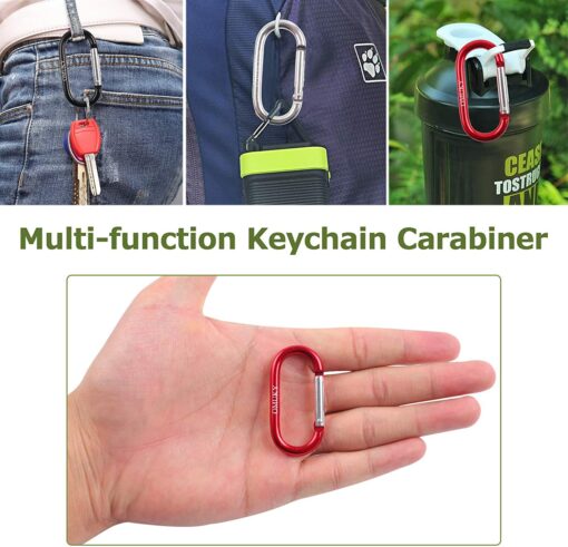 OMUKY D-Anneau Mousqueton Boucle Multifonctionnel De Plein Air des Sports Mousqueton Clip Carabiner Aluminium – Image 27