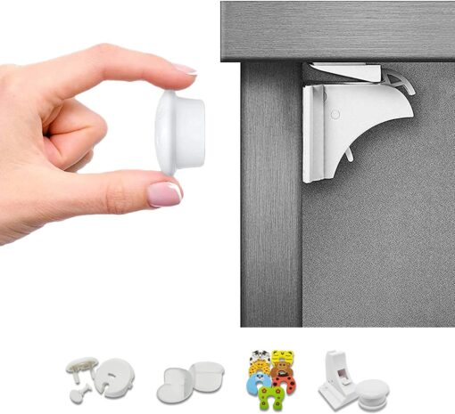 10 Bloque Porte Invisible + 2 clés + BONUS - NODI - HAUTE QUALITÉ - Sécurité placard et tiroir - bébé et enfant - Solution – Image 9