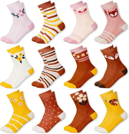 MC.TAM Chaussettes Colorées Garçon Basses Hautes Lot de 12 90% Coton – Image 15