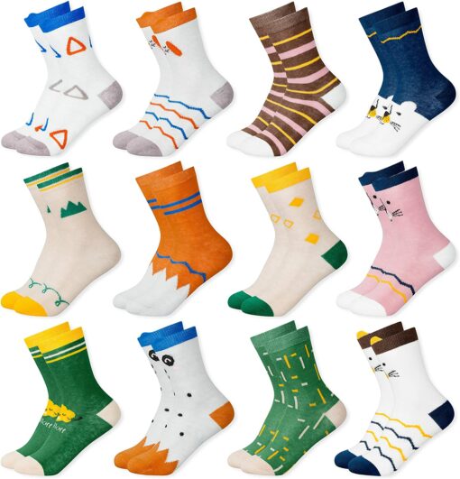 MC.TAM Chaussettes Colorées Garçon Basses Hautes Lot de 12 90% Coton – Image 19