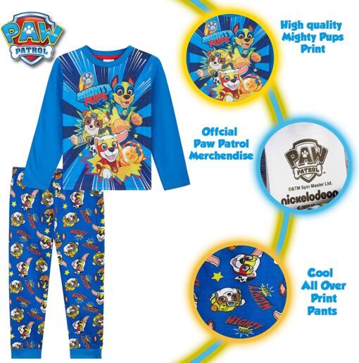 PAW Patrol Pyjama Enfant Garcon Pat Patrouille, Ensembles de Pyjama Garçon Marcus Chase – Image 2