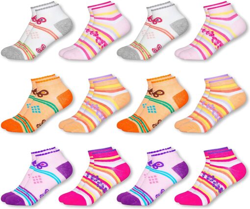 MC.TAM Chaussettes Colorées Garçon Basses Hautes Lot de 12 90% Coton – Image 54