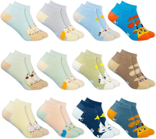 MC.TAM Chaussettes Colorées Garçon Basses Hautes Lot de 12 90% Coton – Image 46