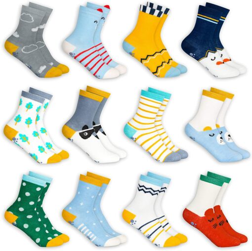 MC.TAM Chaussettes Colorées Garçon Basses Hautes Lot de 12 90% Coton