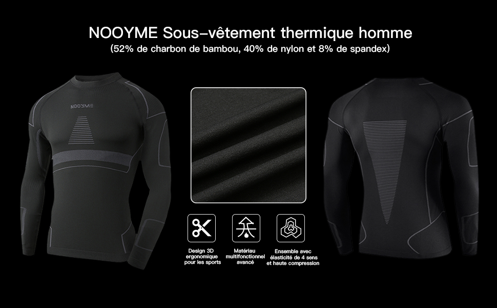 NOOYME sous vetement thermique homme