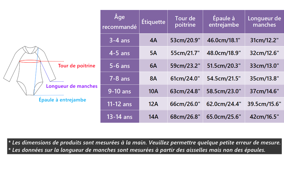  Fille Justaucorps de Gymnastique 