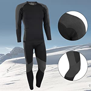  Ensemble de sous-Vêtement Thermique Homme 