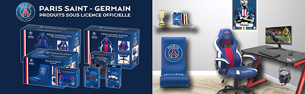 PSG Paris Saint Germain chambre siege accessoire gaming gamer