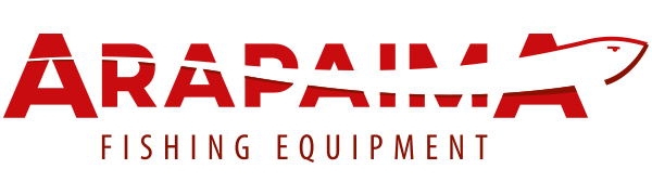 Arapaima Fishing Equipment Logo rouge avec motif poisson