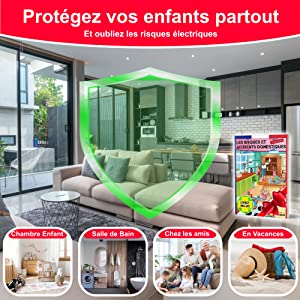 Cache prise automatique rotatif - Protection totale - Obturateur électrique multiprise bebe enfant