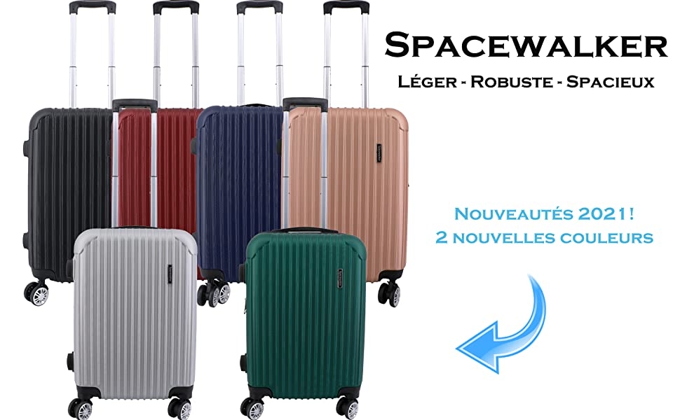 valise cabine extensible 55 x 35 x 25 cm bagage a main couleur argent vert nouvelles couleurs 2021