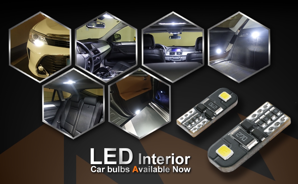 T10 LED W5W 5W5 194 168 2825 CAR Interior Bulbs License Plate Lights Bulb