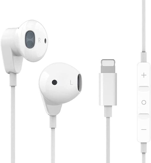 Écouteurs Intra-Auriculaires pour iPhone,écouteurs filaires stéréo HiFi avec Micro et contrôle du Volume