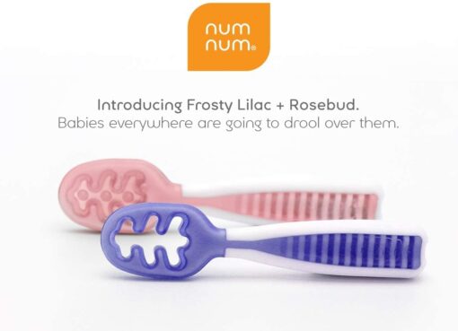 NumNum - Pack 2 PréCuillère d'Apprentissage pour Bébé (6+) - Bleu + Orange - Silicone - Ideal BLW – Image 27